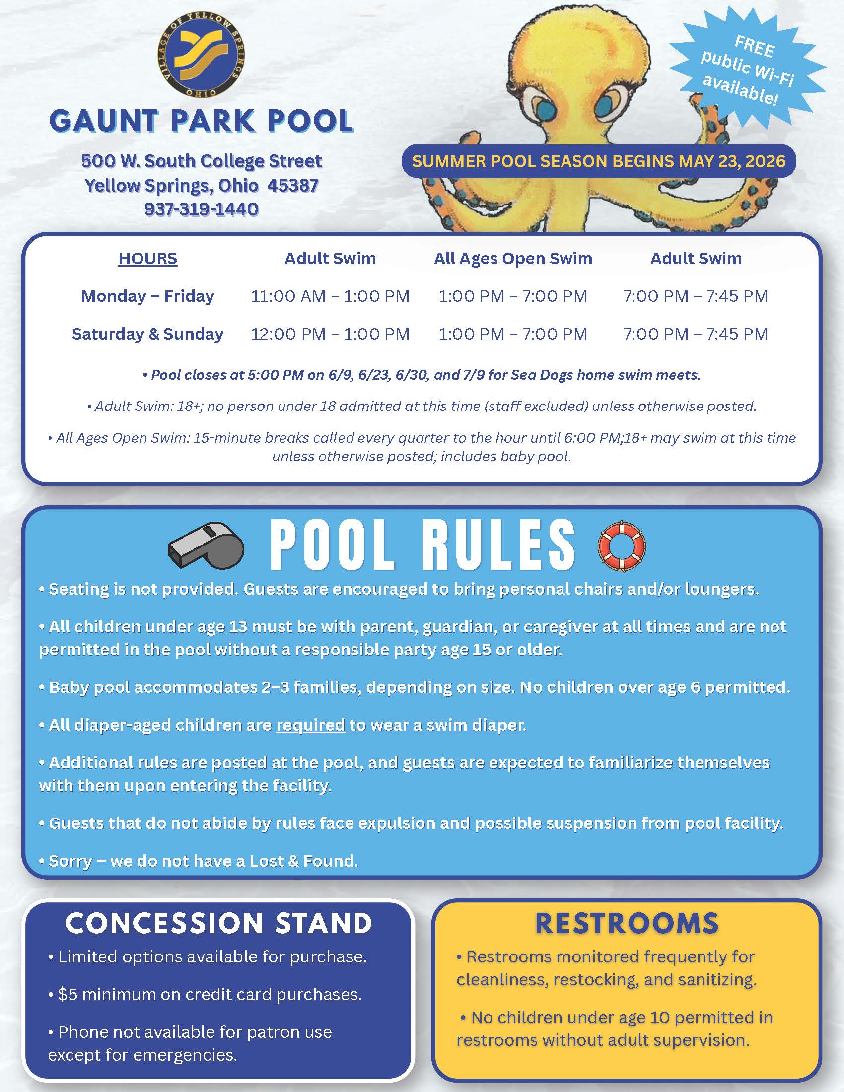 Gaunt Park Pool info sheet page 1